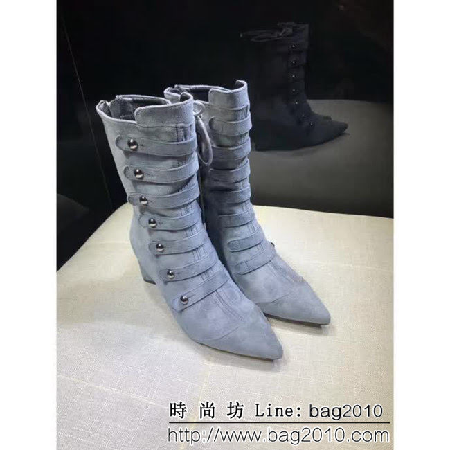 DIOR迪奧 Cruise Clollection 系列 絨裏8寸短靴 灰色 QZS1294